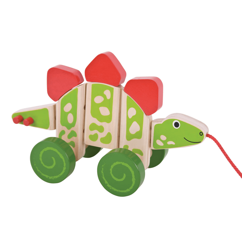 Houten Trekfiguur Dinosaurus