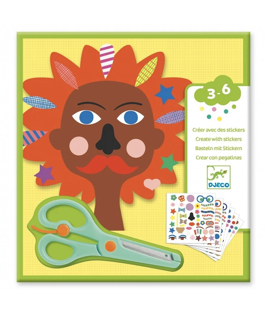 Djeco — knippen en plakken Kapper (3-6)