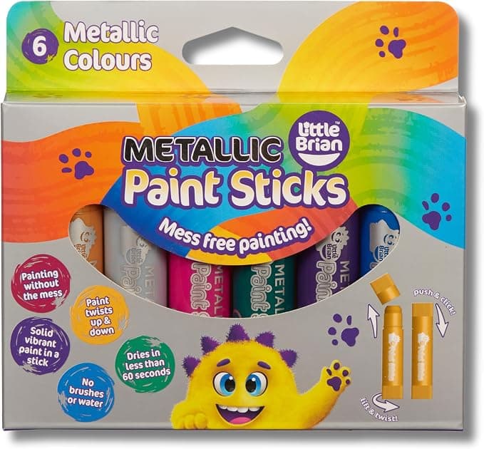 Little Brian kleurpotloden, metallic, verpakking van 6 stuks