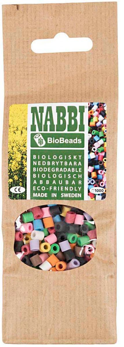 Nabbi BioBeads — strijkkralen, diverse kleuren (1000 stuks)