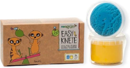 Neogrün — biologische speelklei, blauw en geel (vegan)