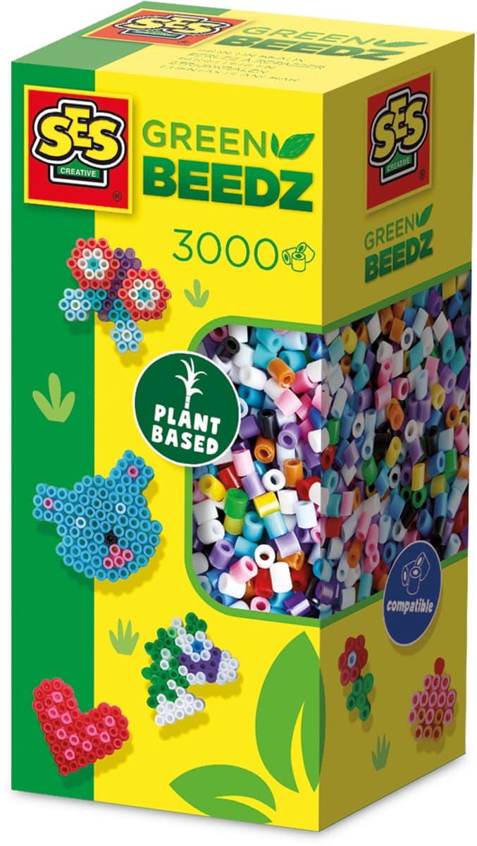 SES Green Beedz — strijkkralen mix, van suikerriet (3000 stuks)