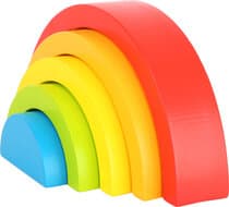 Houten bouwblokken regenboog