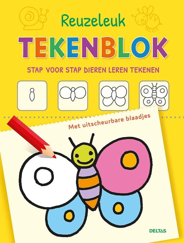 Reuzeleuk tekenblok - dieren stap voor stap