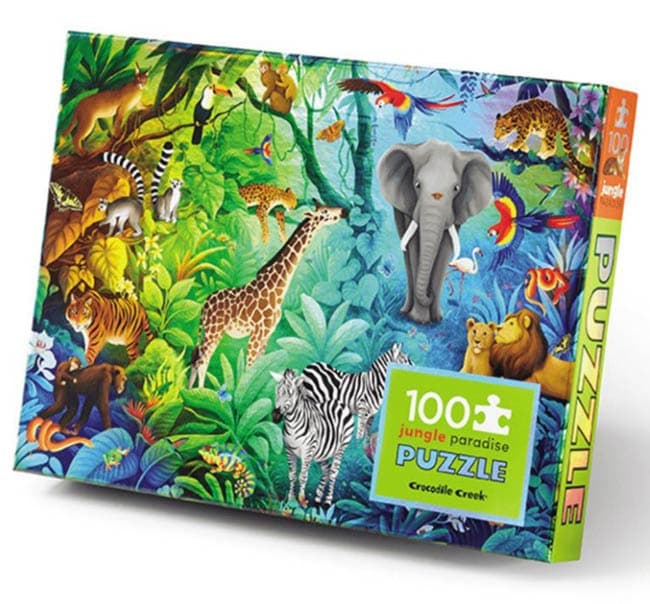 Holographic Foil Puzzle - Jungle Paradijs (100) - Crocodile Creek  Legpuzzel