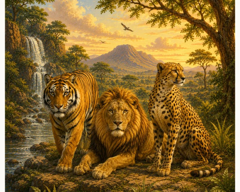 Grote wilde katten cadeau (tijger, leeuw, luipaard)