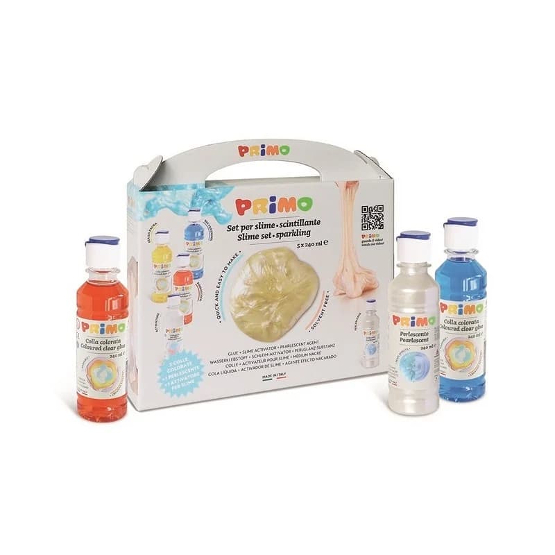 Primo β slijm maken met 3 kleuren en sparkle