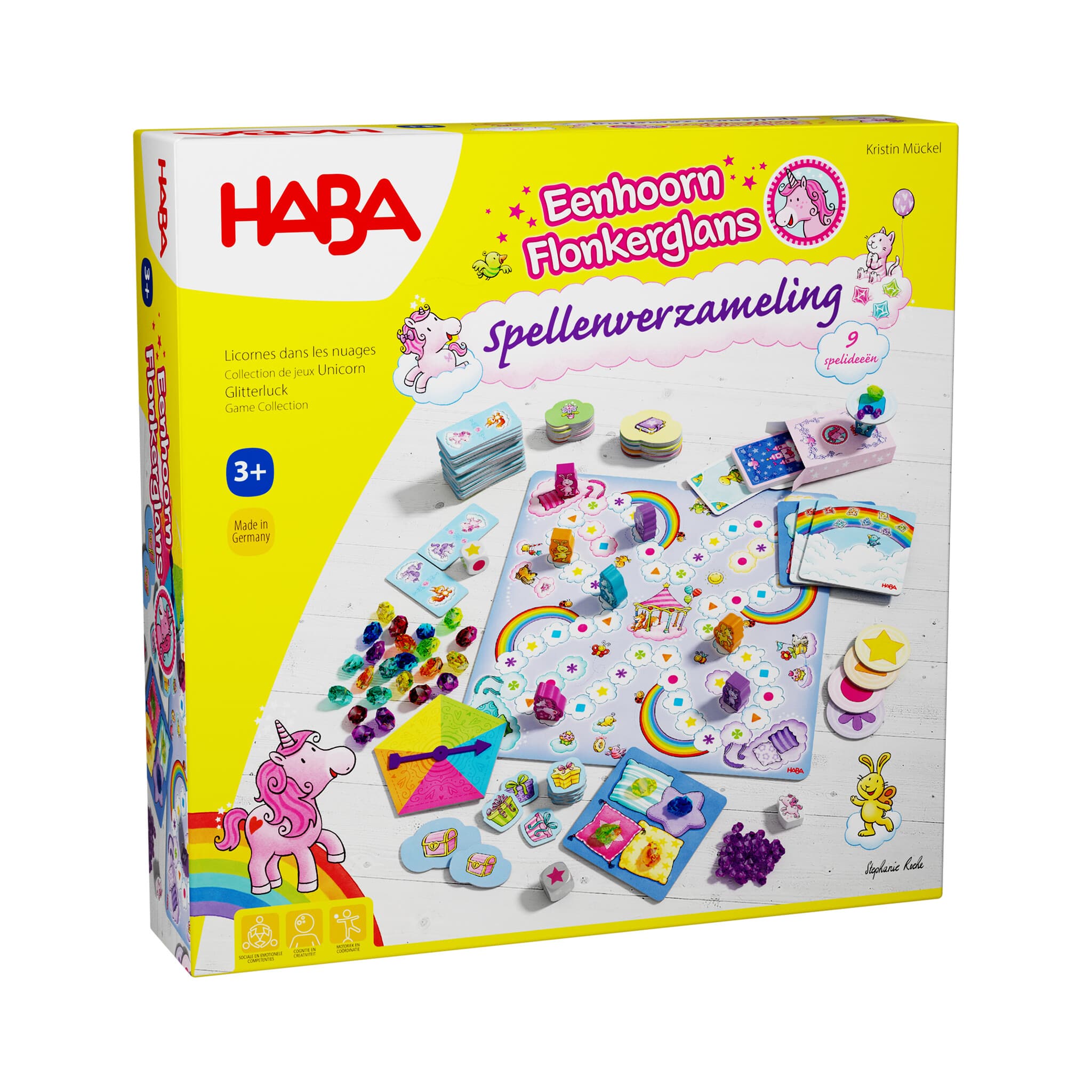 HABA — Eenhoorn Flonkerglans: grote spellenverzameling