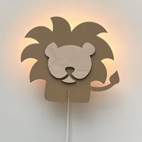 Wandlamp Leeuw | Verslingerd aan hout