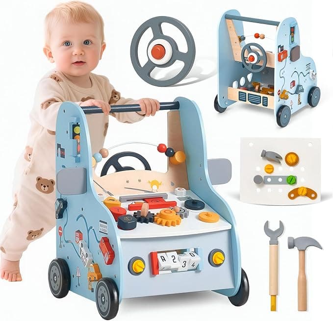Loopwagen Hout Auto 2-in-1