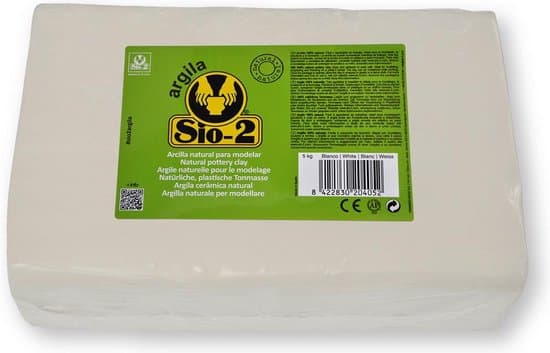 SIO-2 β natuurlijke boetseerklei, wit (5 kg)