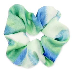 scrunchie Zijde Green-blue