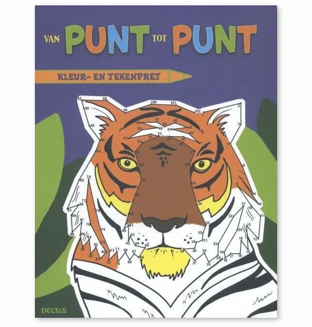 Van punt tot punt kleur- en tekenplezier Leeuw tekenboek