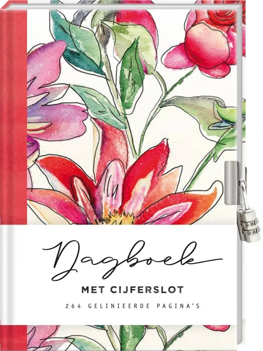 Dagboek met cijferslot voor volwassenen - Flower