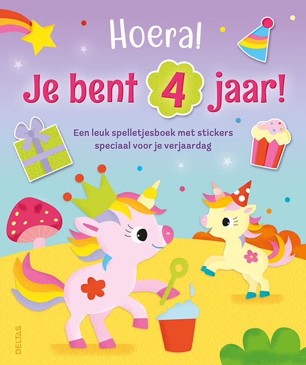 Hoera! Je bent 4 jaar! — eenhoorn-doeboekje