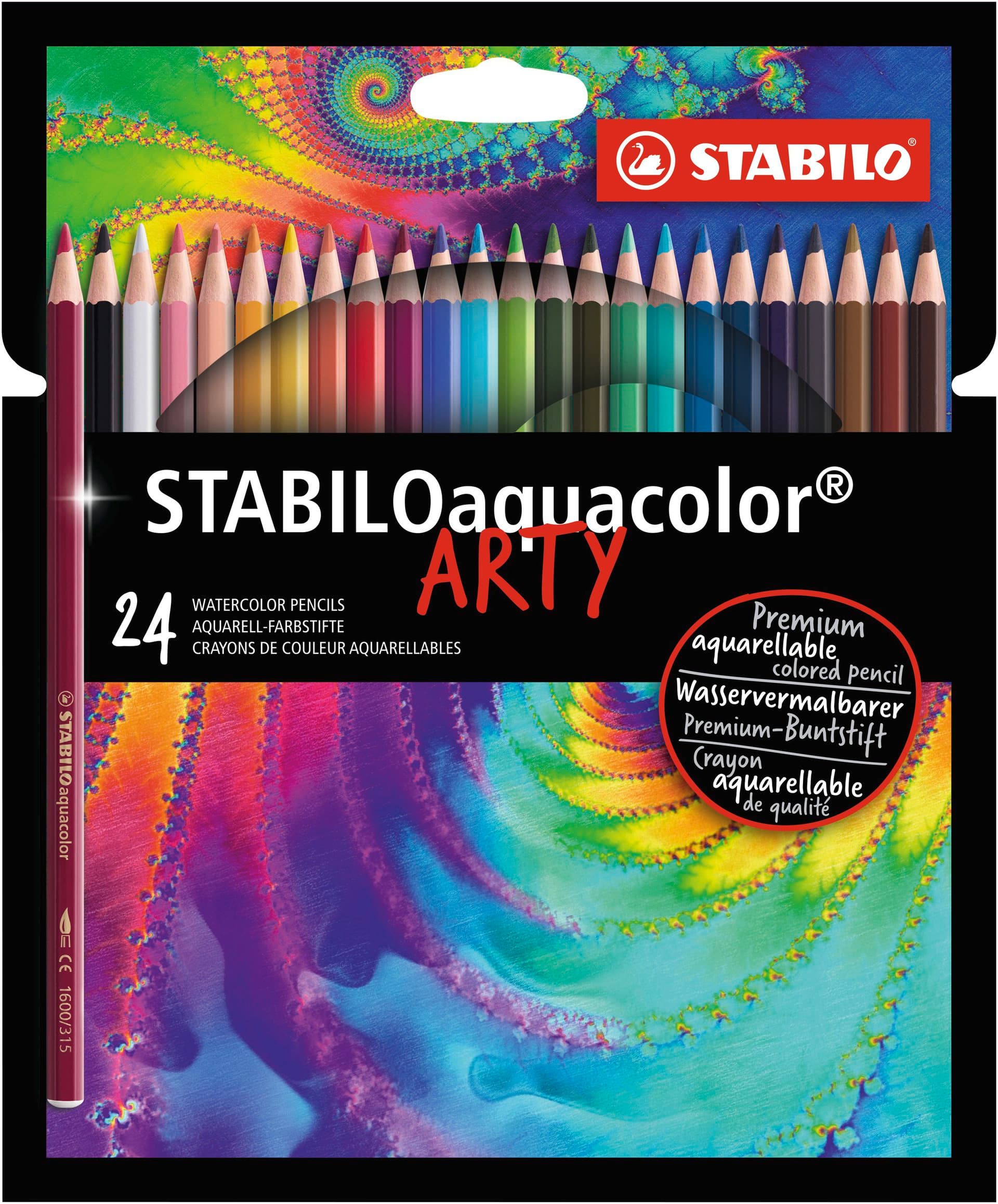 STABILO Aquacolor ARTY - Premium Aquarel Kleurpotloden - 24 kleuren