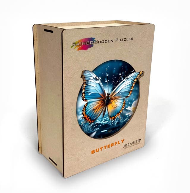 Houten puzzel Vlinder (200) - Rainbow Wooden Puzzles Legpuzzel