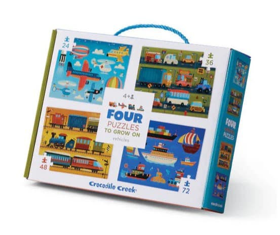 Vier voertuigen puzzels (24, 36, 48, 72) - Crocodile Creek Legpuzzel