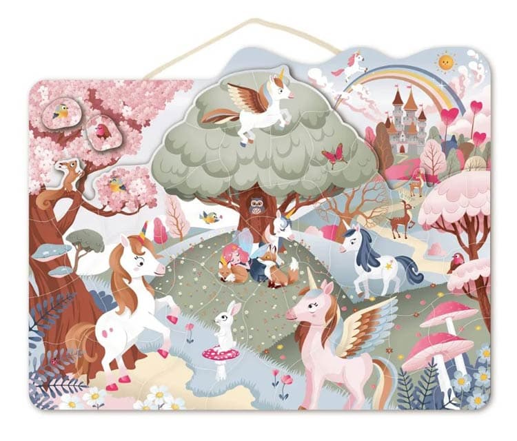 Speedy Monkey — houten magnetische eenhoornpuzzel (48 st.)