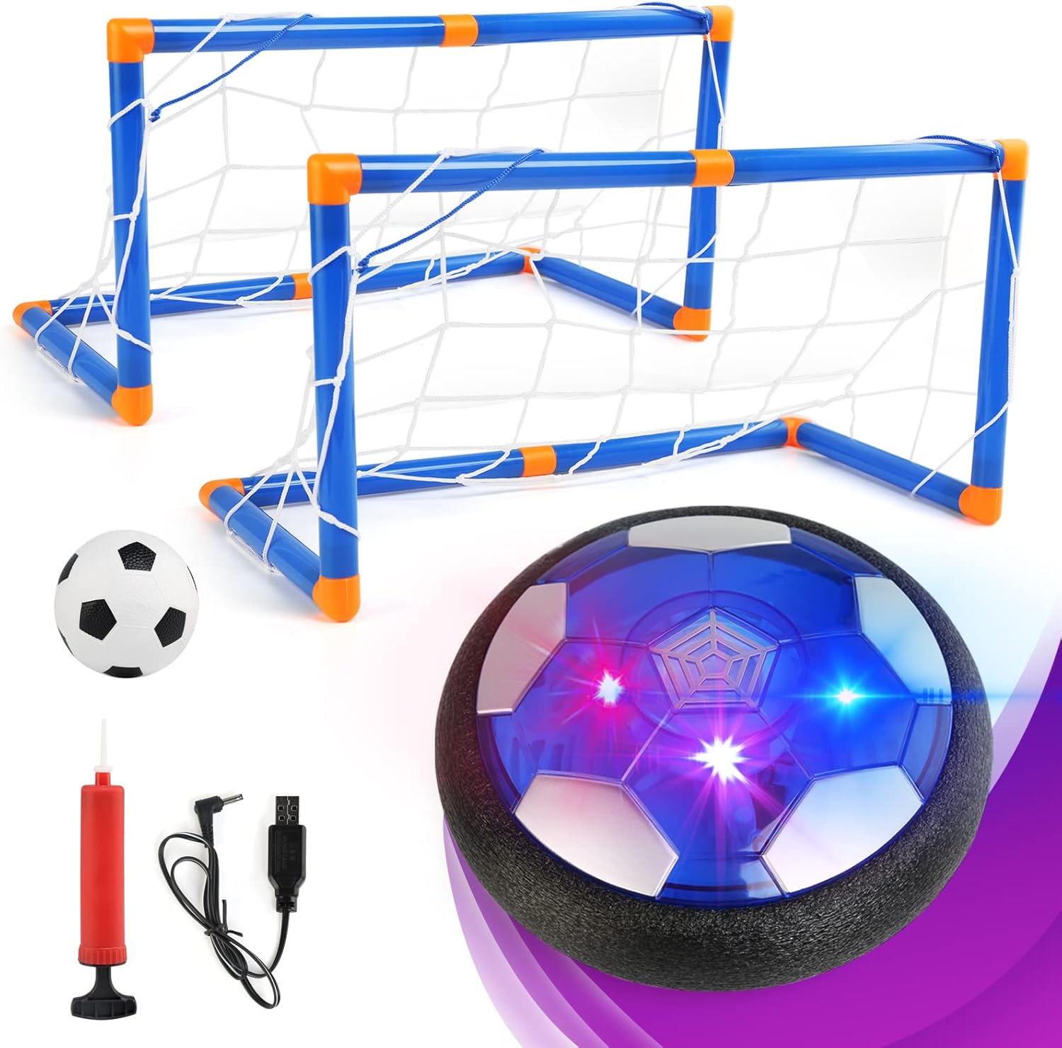 BelleStyle Zwevende voetbal, oplaadbaar, Air Hover voetbal voor kinderen, met 2 voetbaldeuren voor kinderen, drijvende bal, sportspeelgoed voor kinderen van 3 tot 12 jaar, kerstcadeau BelleStyle Zwevende voetbal, oplaadbaar, Air Hover voetbal voor kinderen, met 2 voetbaldeuren voor kinderen, drijvende bal, sportspeelgoed voor kinderen van 3 tot 12 jaar, kerstcadeau