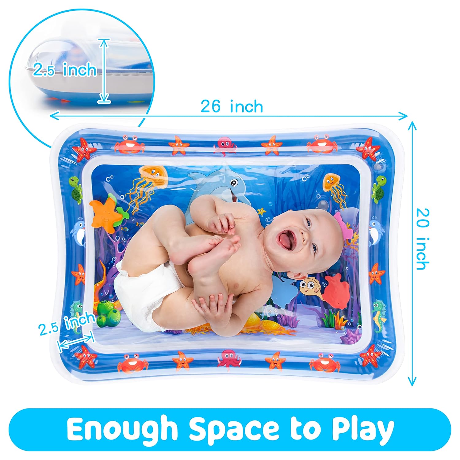 Tummy Time Water MatäžšInflatable Tummy Time Water Play Mat for Babies, Infants and Toddlers 3 to 12 Months Promote Development Toys Baby Gifts Tummy Time Water MatäžšInflatable Tummy Time Water Play Mat for Babies, Infants and Toddlers 3 to 12 Months Promote Development Toys Baby Gifts